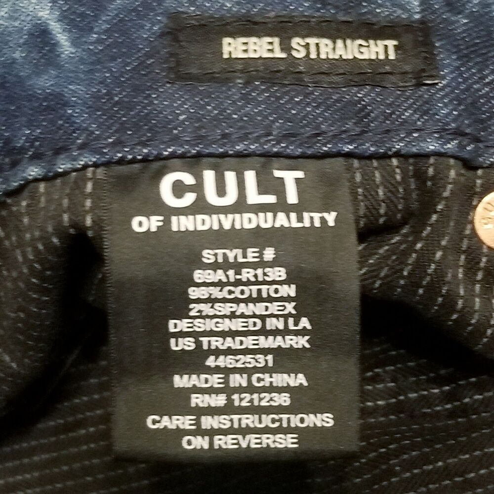 Cult Of Individuality Rebel Straight Jeans Men's Size 32x34 White Paint (32x33) - Picture 5 of 6